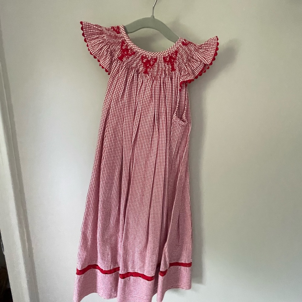 Lobster smock gingham dress